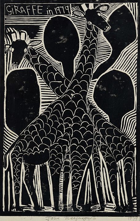 Linocut print by John Muafangejo